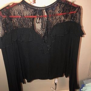 long sleeve black blouse